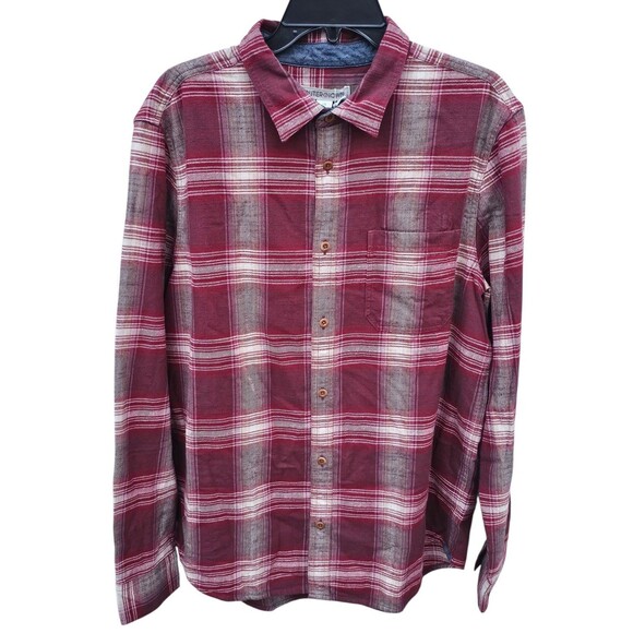 Outerknown Shirt Mens Large Transitional Slub Flannel Plaid Lumberjack Cozycore - Picture 4 of 16